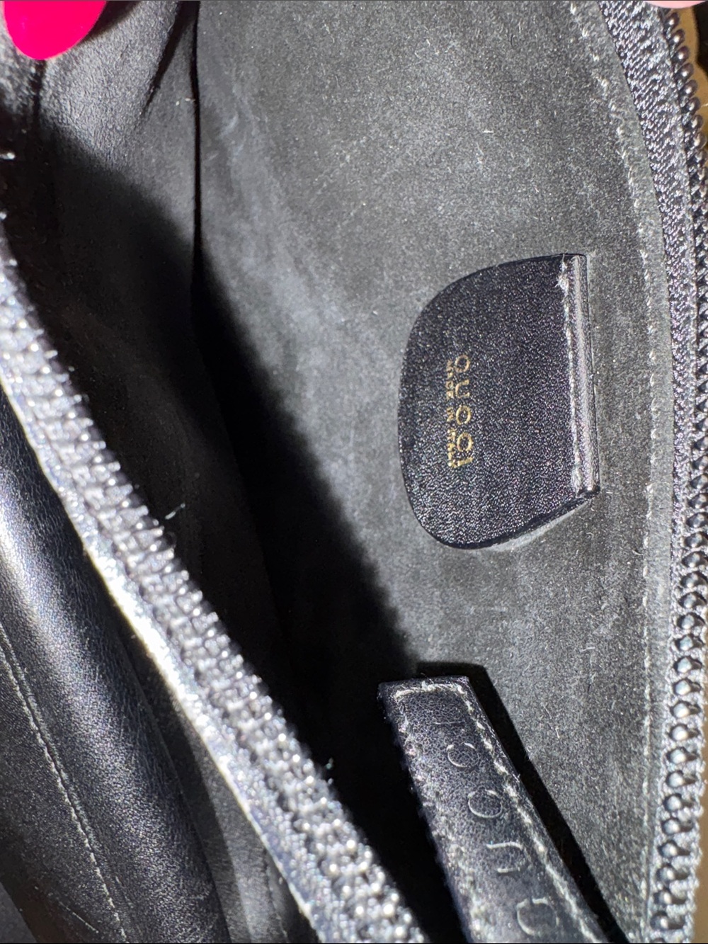 GUCCI Black Bamboo Handle Leather Purse w/ attached Zip Pouch - Picture 9 of 9